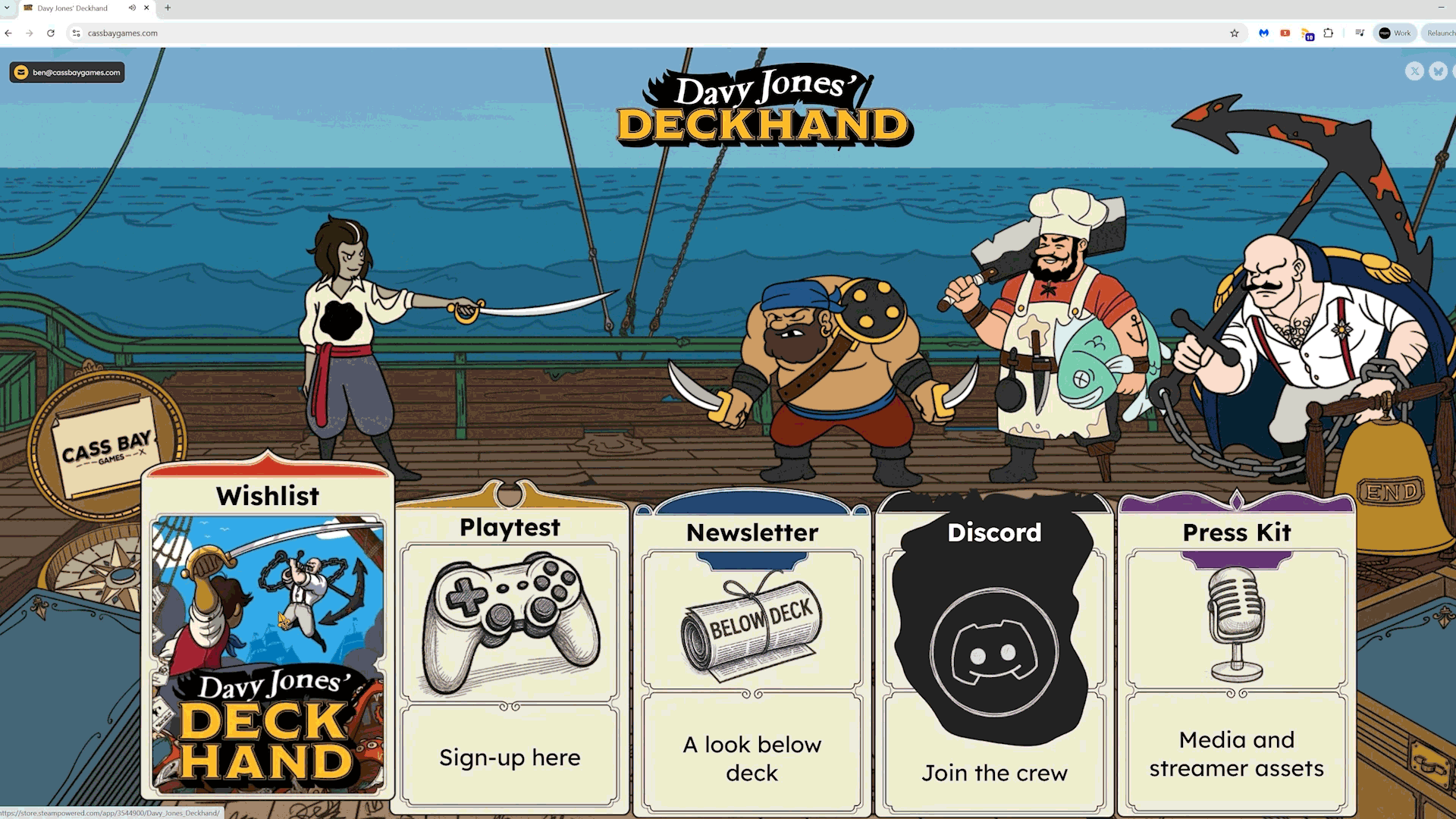 New Cass Bay Games website — touch the cards!