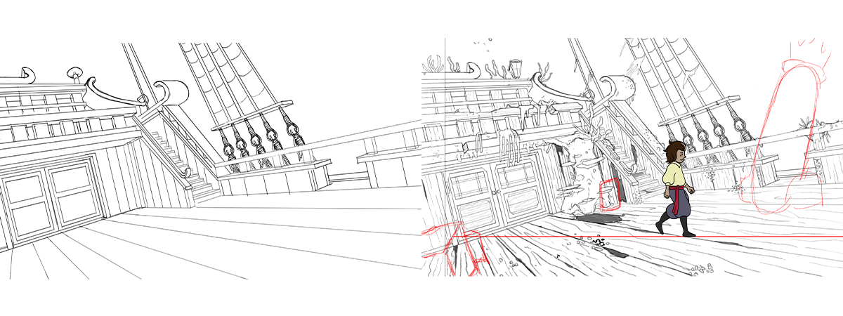 Locker sketch with interactable elements